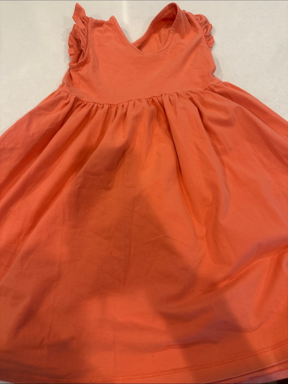 Hanna Andersson Bright Coral Short Sleeve Knit Dress - Picture 3 of 3